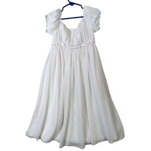 Davids Bridal Flower Girl Dress 6 Communion White Gorgeous Wedding Embellished